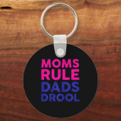Womens Moms Rule Dads Drool Funny Mother's Day Gra Schlüsselanhänger (Vorderseite)