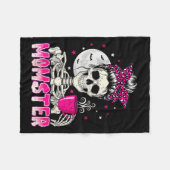 Womens Momster Skull Mom Coffee Lover Halloween Me Fleecedecke (Vorderseite (Horizontal))
