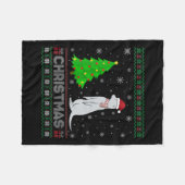 Womens mongoose Xmas Tree Lighting Ugly Weihnachte Fleecedecke (Vorderseite (Horizontal))