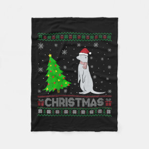 Womens mongoose Xmas Tree Lighting Ugly Weihnachte Fleecedecke