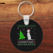 Womens mongoose Xmas Tree Lighting Ugly Weihnachte Schlüsselanhänger (Vorderseite)