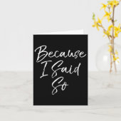 Womens Mothers Day Gift For Women Funny Mom Quote Karte (Gelbe Blume)