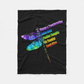 Womens Motivational Insration Gift Dragonfly Fleecedecke (Vorderseite)