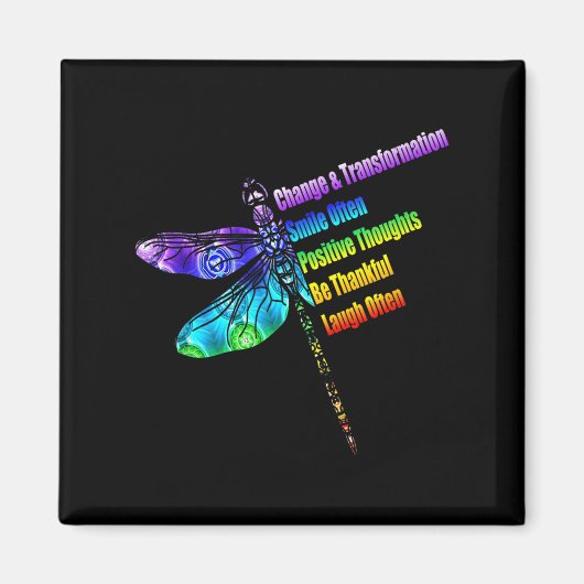 Womens Motivational Insration Gift Dragonfly  Magnet (Vorne)