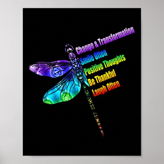 Womens Motivational Insration Gift Dragonfly  Poster (Vorne)