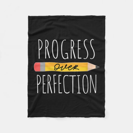 Womens Motivational Progress Over Perfection Back Fleecedecke (Vorderseite)