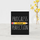 Womens Motivational Progress Over Perfection Back  Karte (Gelbe Blume)