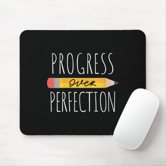 Womens Motivational Progress Over Perfection Back  Mousepad (Mit Mouse)
