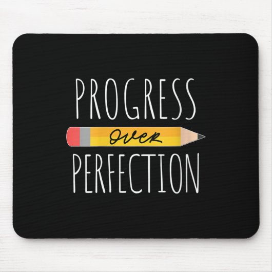 Womens Motivational Progress Over Perfection Back  Mousepad (Vorne)
