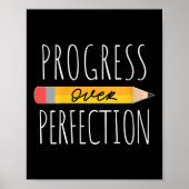 Womens Motivational Progress Over Perfection Back  Poster (Vorne)