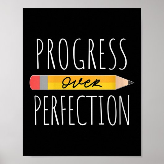 Womens Motivational Progress Over Perfection Back  Poster (Vorne)