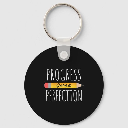 Womens Motivational Progress Over Perfection Back Schlüsselanhänger (Vorderseite)
