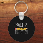 Womens Motivational Progress Over Perfection Back Schlüsselanhänger (Vorderseite)