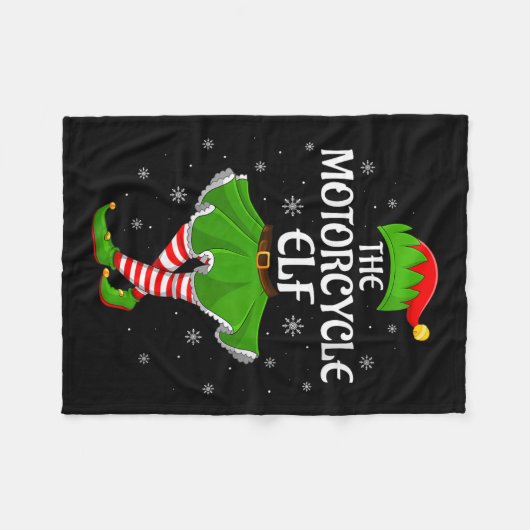Womens Motorcycle Elf Christmas Family Girls Women Fleecedecke (Vorderseite (Horizontal))