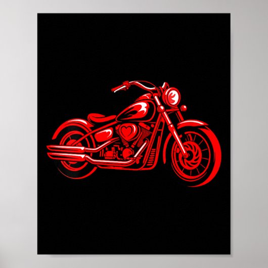 Women's Motorcycle Heart Biker Valentines Day Ride Poster (Vorne)