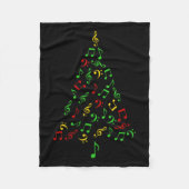 Womens Music Notes Christmas Tree Pajamas Music Lo Fleecedecke (Vorderseite)