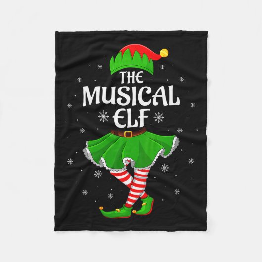 Womens Musical Elf Christmas Family Girls Women El Fleecedecke (Vorderseite)