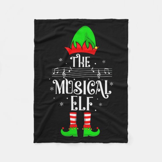 Womens Musical Elf Xmas Christmas Matching Family Fleecedecke (Vorderseite)