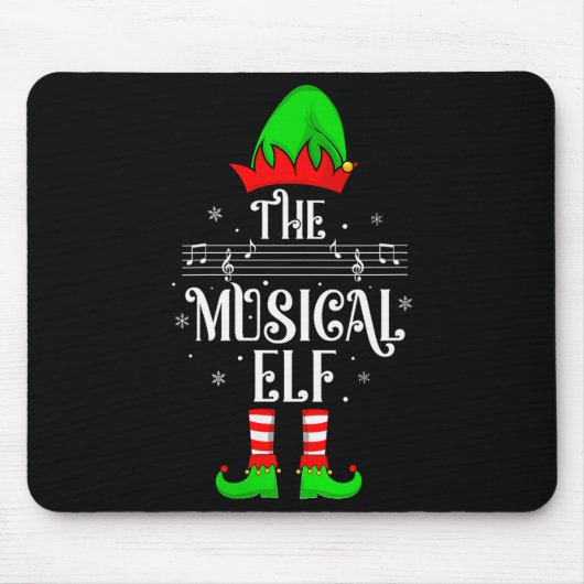 Womens Musical Elf Xmas Christmas Matching Family Mousepad (Vorne)