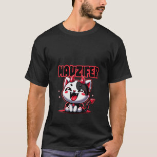 Womens Muzifer Cat Kitten Lucifer Devil Little Dev T-Shirt