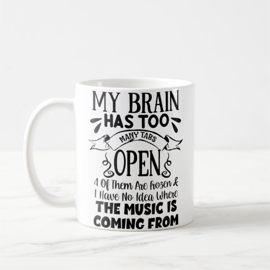 Womens My Brain Has Way Too Many Tabs Open Kaffeetasse (Links)