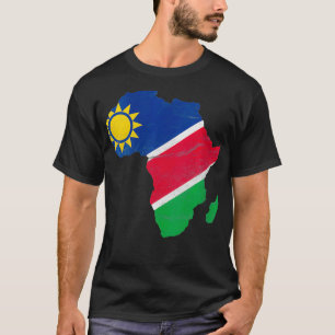 Womens Namibia Flag Afrika Kontinentale Silhouette T-Shirt
