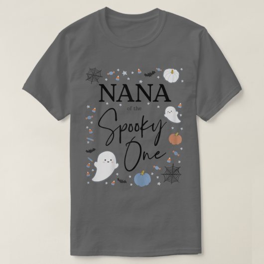 Womens Nana of the Spooky One First Birthday Blue T-Shirt (Design vorne)