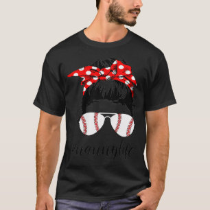 Womens Nanny Life Softball Baseball Funny #Nannyli T-Shirt