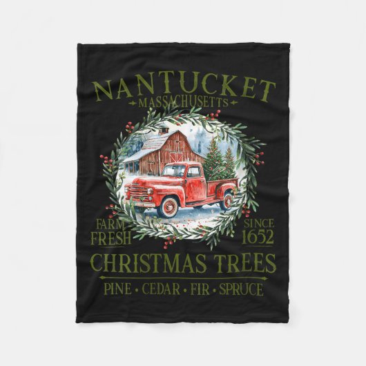 Womens Nantucket Ma Farm Fresh Christmas Trees Gre Fleecedecke (Vorderseite)