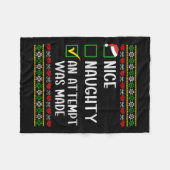 Womens naughty oder nice lustig wurde ein Versuch Fleecedecke (Vorderseite (Horizontal))