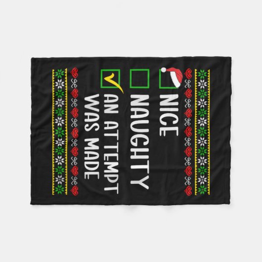 Womens naughty oder nice lustig wurde ein Versuch Fleecedecke (Vorderseite (Horizontal))
