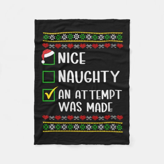 Womens naughty oder nice lustig wurde ein Versuch Fleecedecke (Vorderseite)