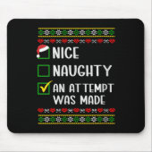 Womens naughty oder nice lustig wurde ein Versuch  Mousepad (Vorne)