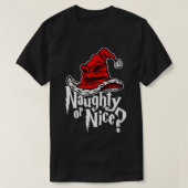 Womens Naughty oder Nice sorted Weihnachtshut VNec T-Shirt (Design vorne)