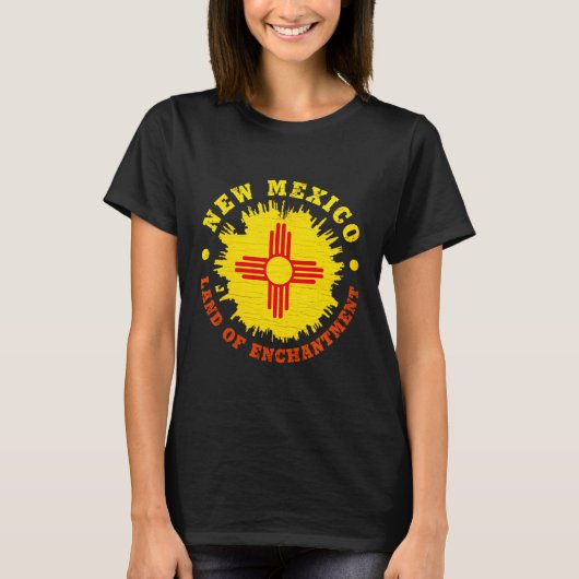 Womens New Mexico Enchantment State Flag V-neck T-Shirt (Vorderseite)