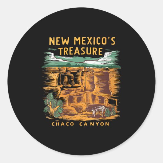 Womens New Mexico Treasure Chaco Canyon National P Runder Aufkleber (Vorderseite)