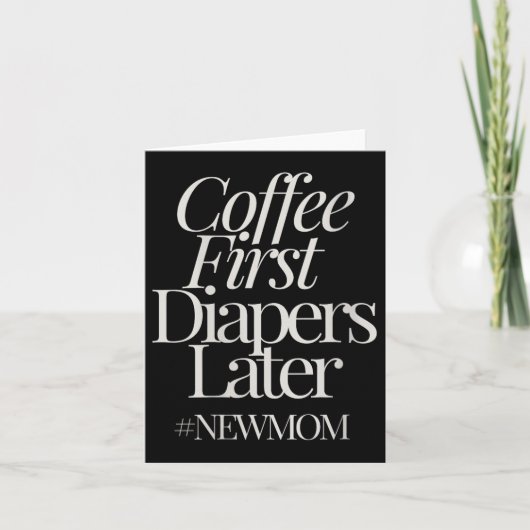 Womens New Mom Funny Coffee For Women Quote Retro Karte (Vorderseite)