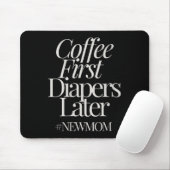 Womens New Mom Funny Coffee For Women Quote Retro Mousepad (Mit Mouse)