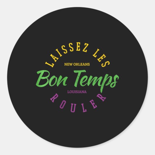 Womens New Orleans Louisiana Mardi Gras Usa Souven Runder Aufkleber (Vorderseite)
