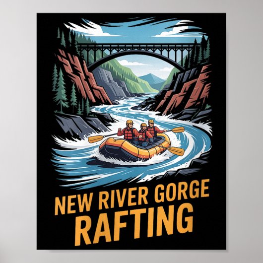 Womens New River Gorge Rafting Whitewater Kayak Ou Poster (Vorne)