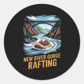 Womens New River Gorge Rafting Whitewater Kayak Ou Runder Aufkleber (Vorderseite)