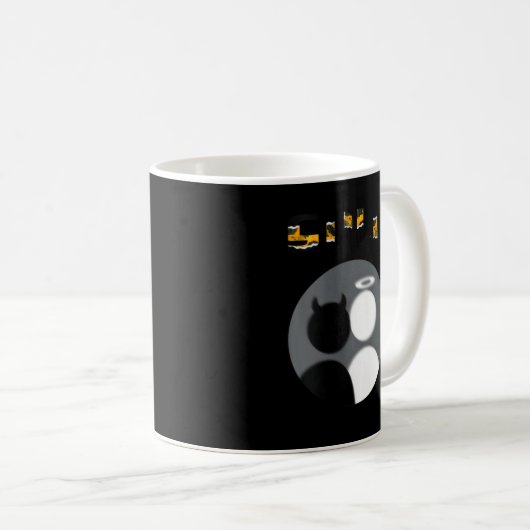 Womens New Split Ity Cool Angel Devil V-neck  Kaffeetasse (VorderseiteRechts)