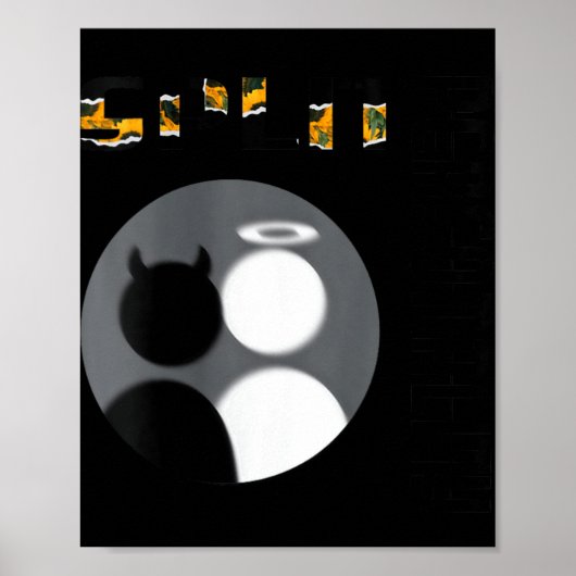 Womens New Split Ity Cool Angel Devil V-neck  Poster (Vorne)