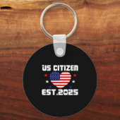 Womens New Us Citizen Est 2025 American Immigrant Schlüsselanhänger (Vorderseite)