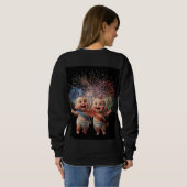  Women's new year celebration Sweat Shirt AI Used (Schwarz voll)