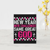 Womens New Year New Challenges Same Great God 2026 Karte (Gelbe Blume)