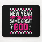 Womens New Year New Challenges Same Great God 2026 Mousepad (Vorne)