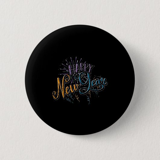 Womens New Years Eve Celebration Confetti Firework Button (Vorderseite)