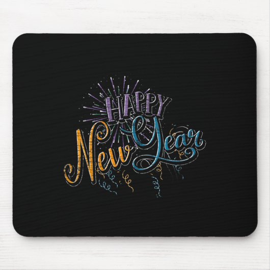 Womens New Years Eve Celebration Confetti Firework Mousepad (Vorne)