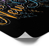 Womens New Years Eve Celebration Confetti Firework Poster (Ecke)